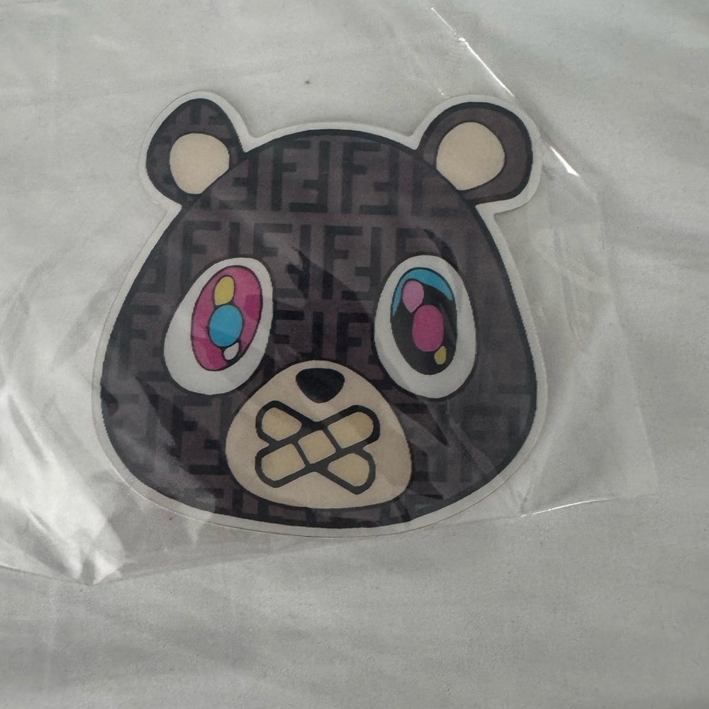 Bear Sticker with Colorful Eyes